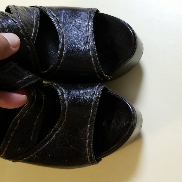 Prada Black leather platform heels size 40.5 - Picture 9 of 9